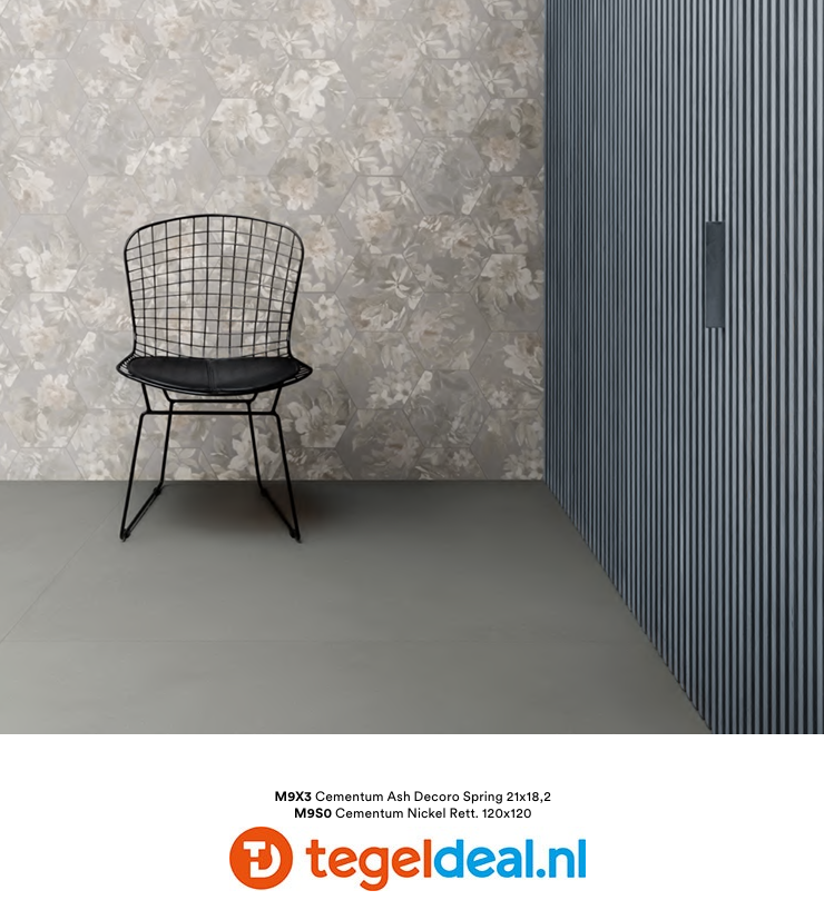 Marazzi Cementum NICKEL, 120x120x0,6 cm Strutt., MAX9, cementlook tegels Marazzi Cementum NICKEL, 120x120x0,6 cm Strutt., MAX9, cementlook tegels