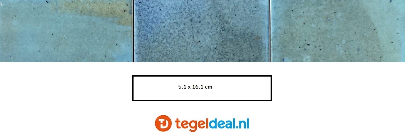 Equipe, Hanoi SKY BLUE, 5,1x16,1 cm, art. 30274, handvorm wandtegels 