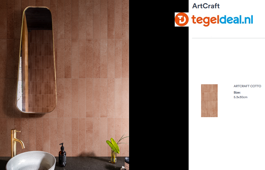 Marazzi ArtCraft COTTO, 5,3x30 cm MGU3, terracottalook tegels 
