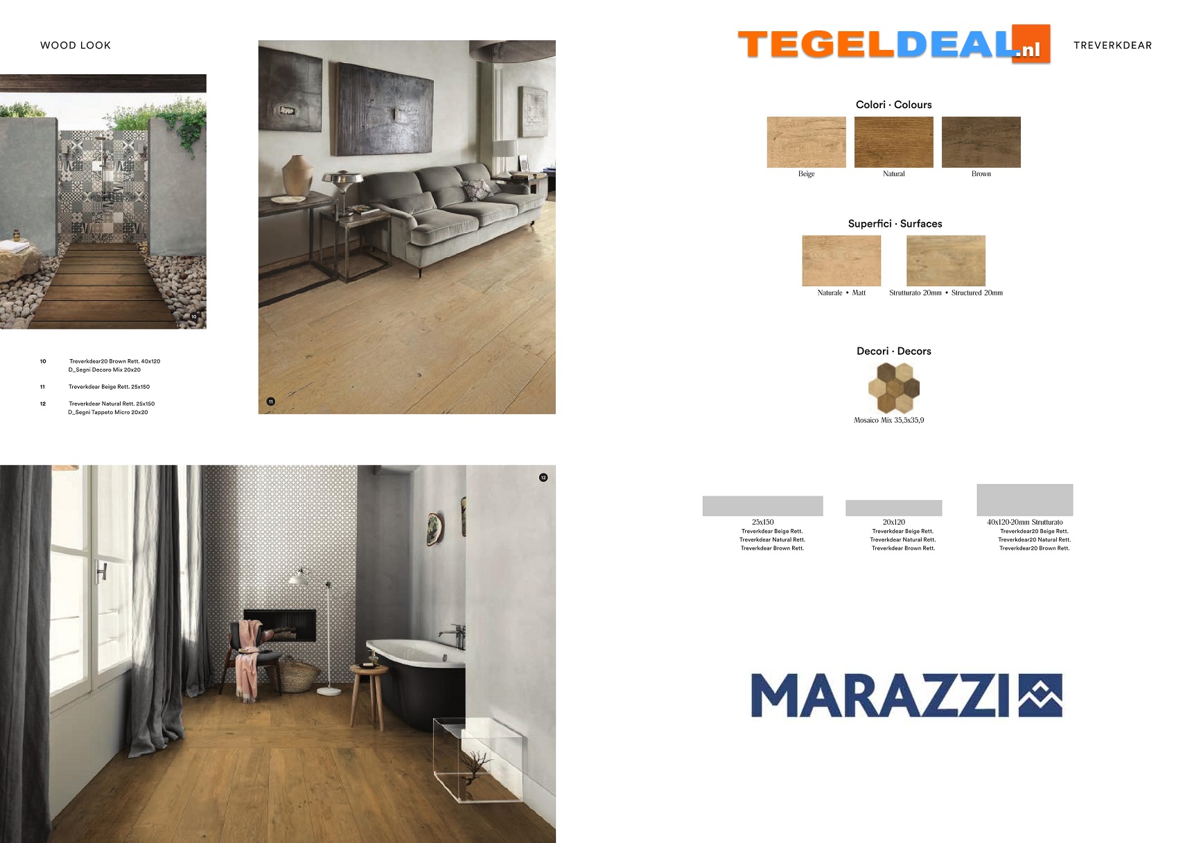VLT Marazzi Treverkdear, verouderde planken