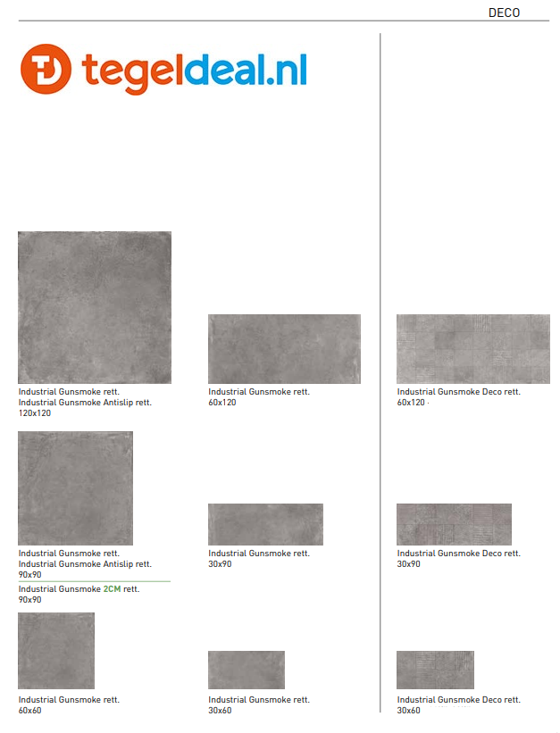 SIL Ceramiche, Industrial GUNSMOKE, 90x90 cm GRIP, betonlook tegels