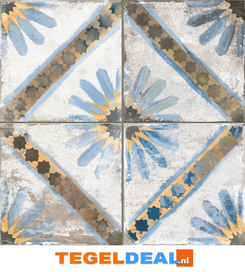 Peronda, Fs Marrakech Blue, 45x45 cm, vintage patroontegels