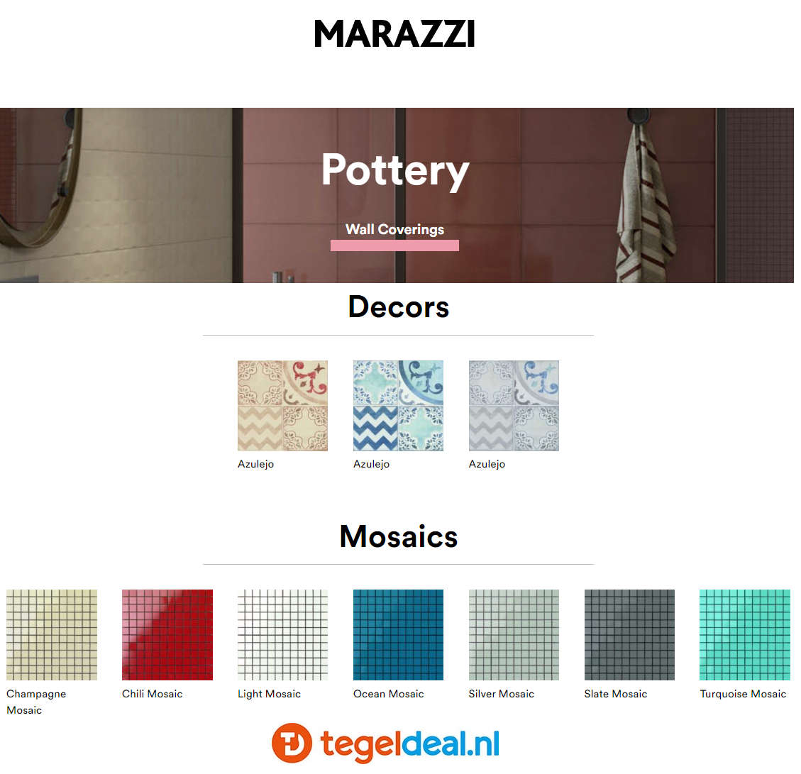 Marazzi Pottery, 25x76 cm wandtegels