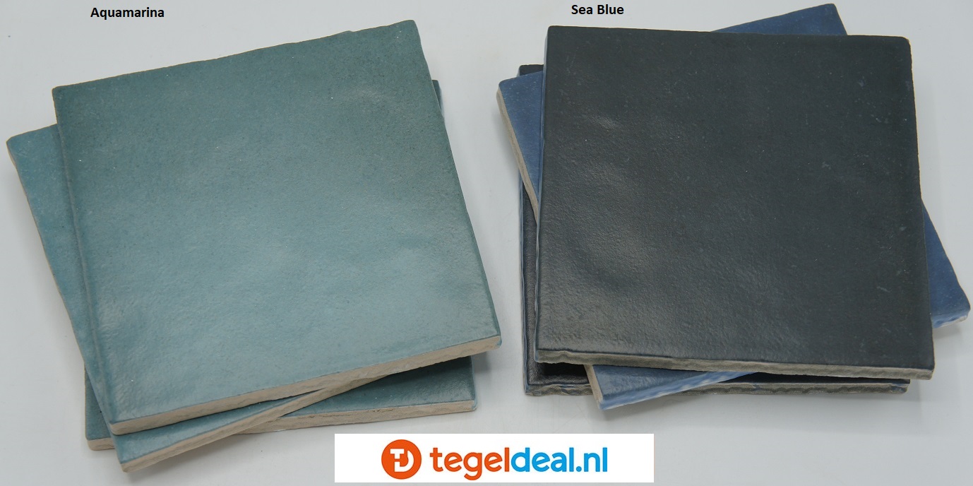 Equipe, Magma SEA BLUE, 13,2x13,2 cm, art 24974, handvorm wandtegels
