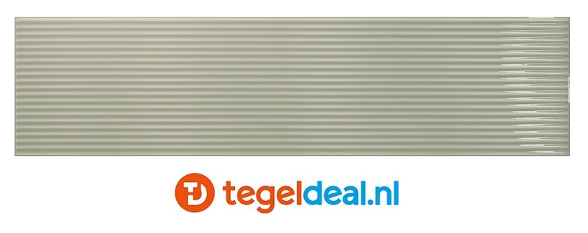 Stripes Gloss Salvia, 6,5x26,1 cm, reliëf wandtegels