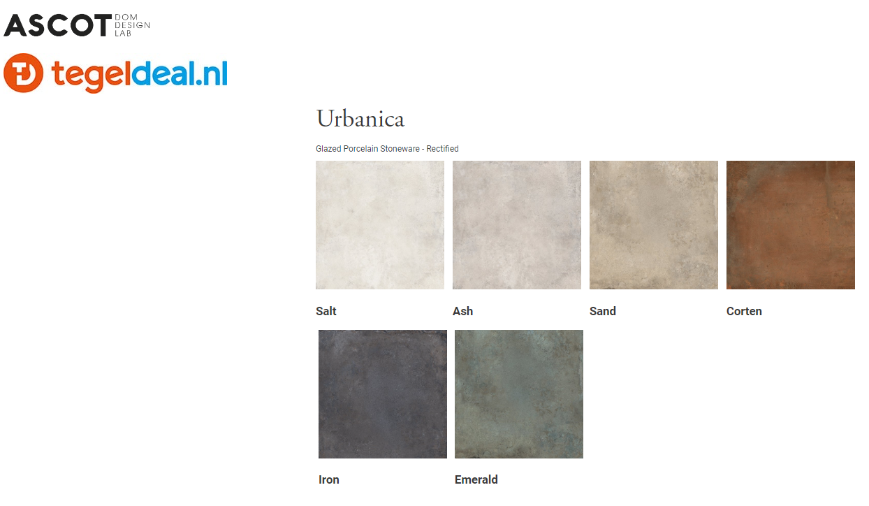 ASCOT DOM, Urbanica, metallic- betonlook tegels 