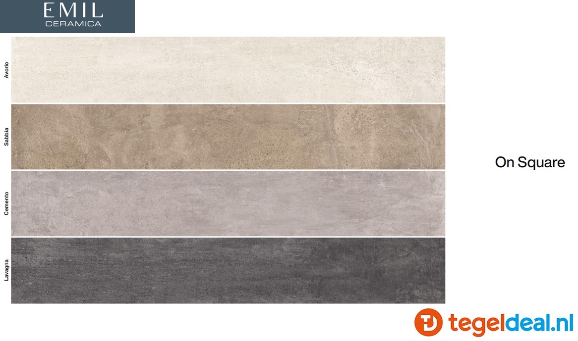 Emil,  On Square, cementlook tegels