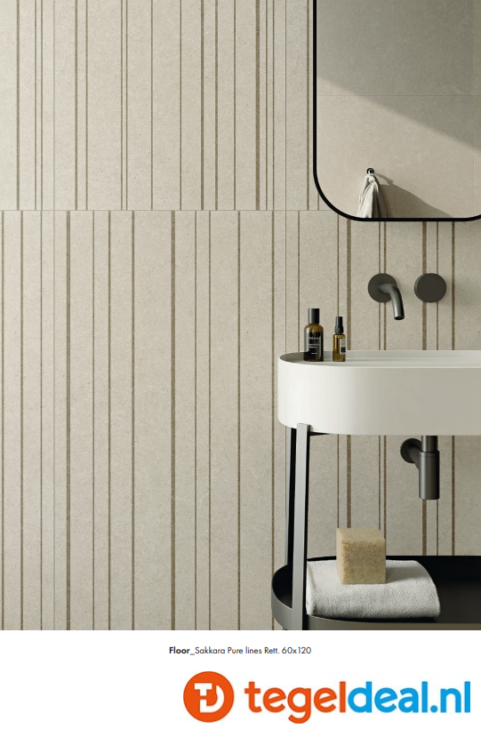 SIL Ceramiche, Sakkara PURE, Lines 60x120 cm Natural, natuursteenlook wandtegels - €42,50/m2 