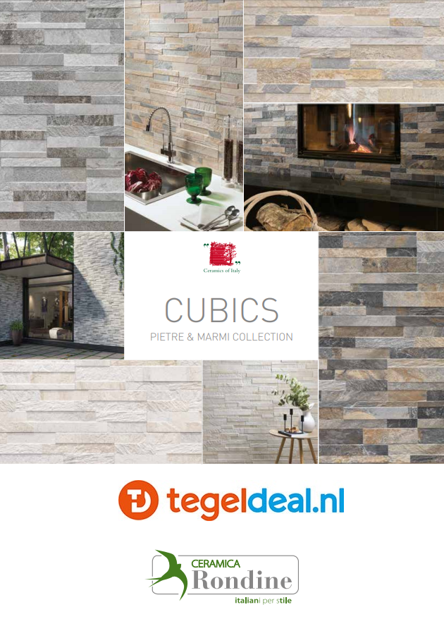 Rondine, Cubics, 15x61 cm keramische stonepanels 
