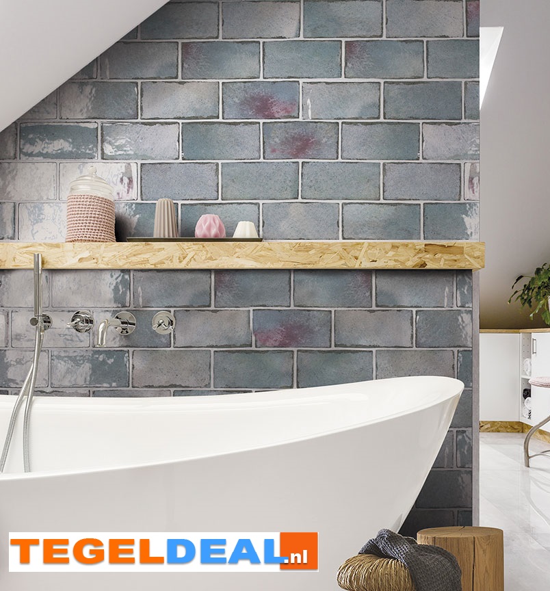 WDT Nanda Tiles, Manhattan, Skyline Blue, 13x39,5 cm