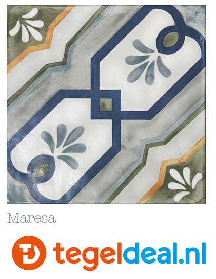 Nanda Tiles, Veranda, 15x15 cm, vintage patroontegels voor vloer en wand 