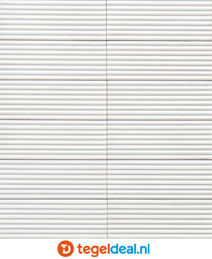 Marazzi Rice BIANCO, 7,5x20 cm Pleat 3D, M96H, reliëf handvorm wandtegels