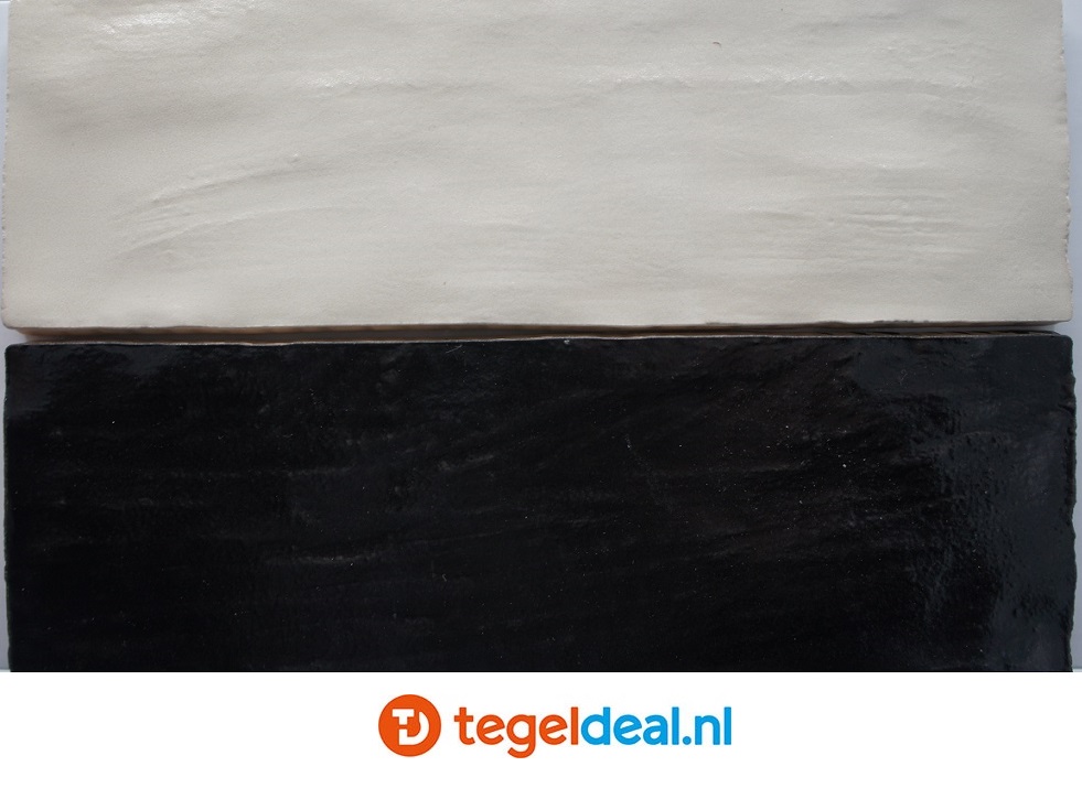 Equipe, Mallorca BLACK, 6,5x20 cm, art 23256, handvorm wandtegels