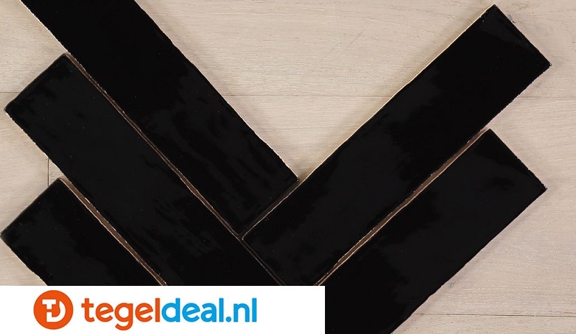 Equipe, Masia NEGRO, 7,5x30 cm, handvorm wandtegels OP VOORRAAD