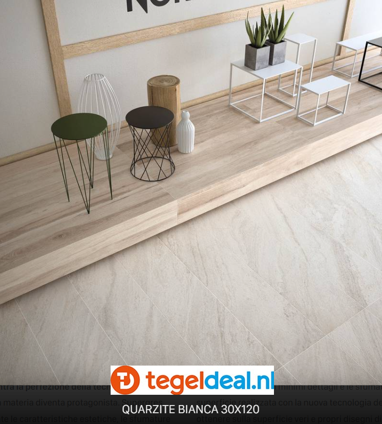 Supergres Stonework Quarzite Bianca, 30x60 cm, natuursteenlook tegels
