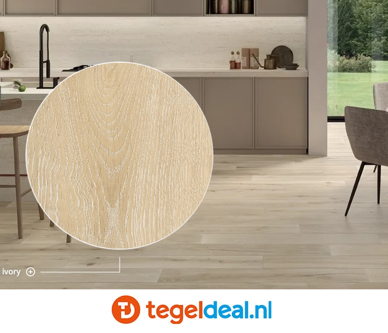KEOPE Unica IVORY, 20x180 cm, houtlook tegels 