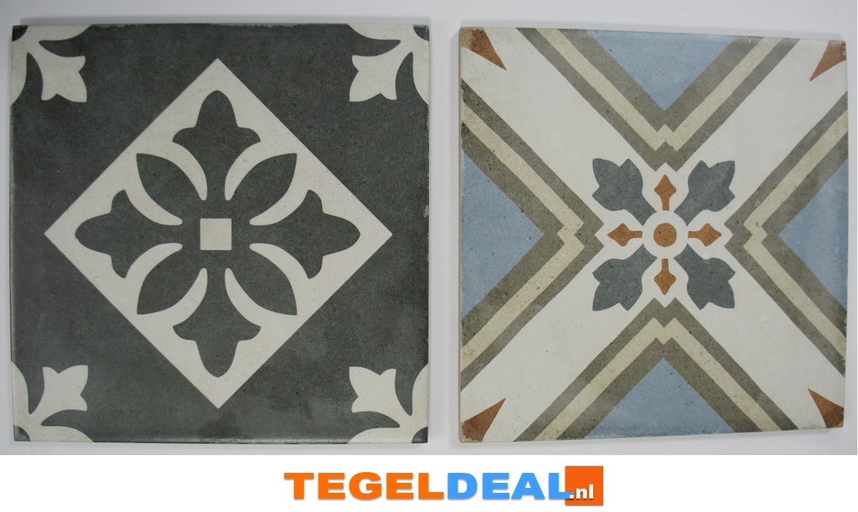 VLT Equipe, Art Nouveau, 20x20 cm, 12 uni kleuren en 22 decors!