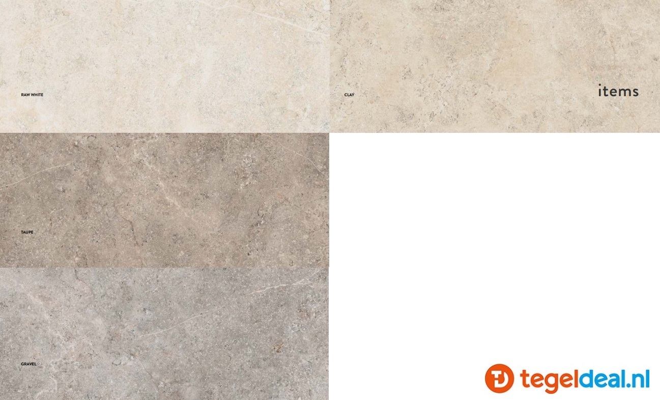 NovaBell Landstone, 4 kleuren, 100x100 cm, natuursteenlook wand- en vloertegels - €44,95/m2  