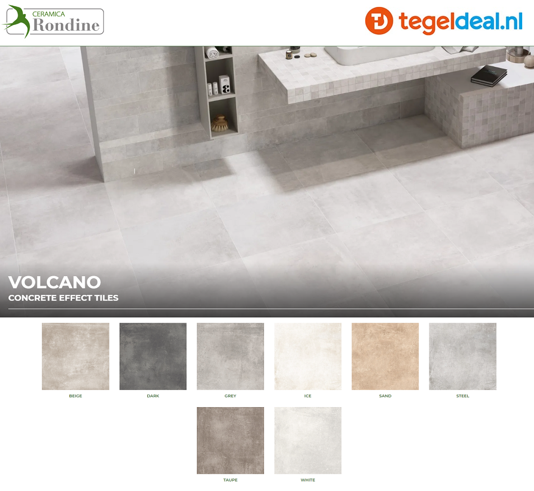 Rondine, Volcano, cementlook tegels 