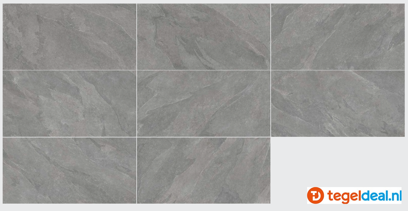 Ermes Aurelia, Ark Piombo, 120x120 cm Nat., natuursteenlook tegels