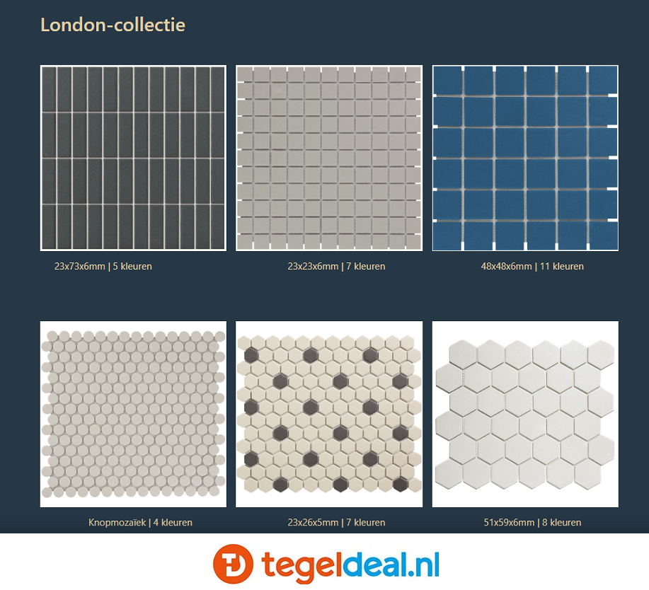 The Mosaic Factory - London collectie - mozaïek voor uw vloer