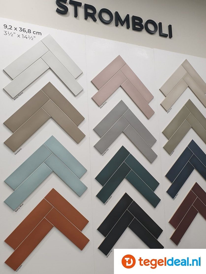 OPRUIMING :  0,65 m2 Equipe, Stromboli, Glassy Blue, 25893, 9,2x36,8 cm, vloer- wandtegels - 0,65 m2 voor 20,00 euro 