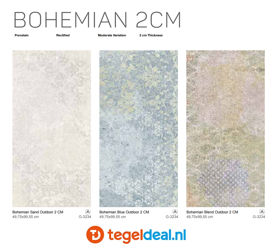 TRT Aparici Bohemian SAND, 50x100x2 cm terrastegels