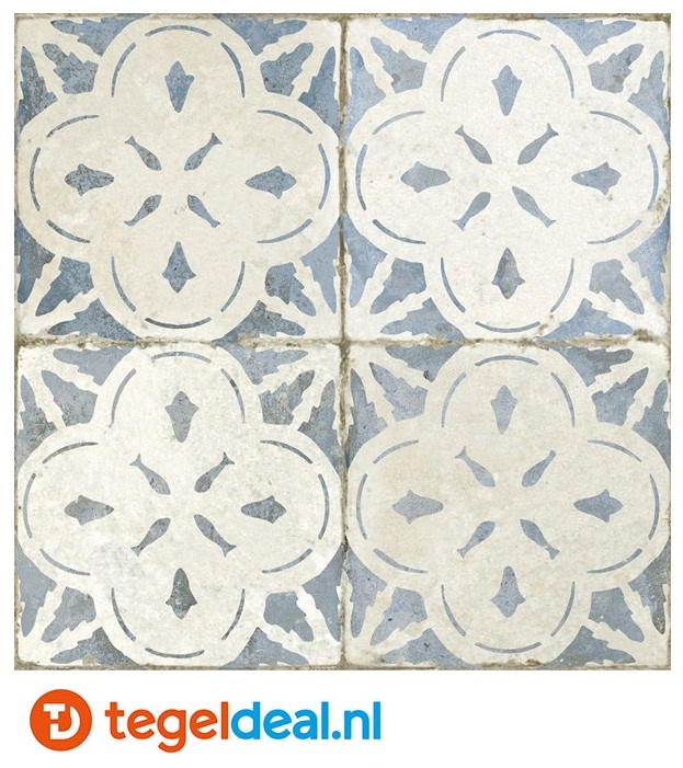 Peronda, Fs Aurora BLUE, 45x45 cm, vintage patroontegels