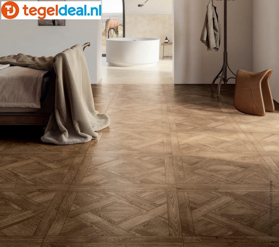 Ermes Aurelia, Bosco, Rovere 80x80 cm Cassettonato, houtlook tegels