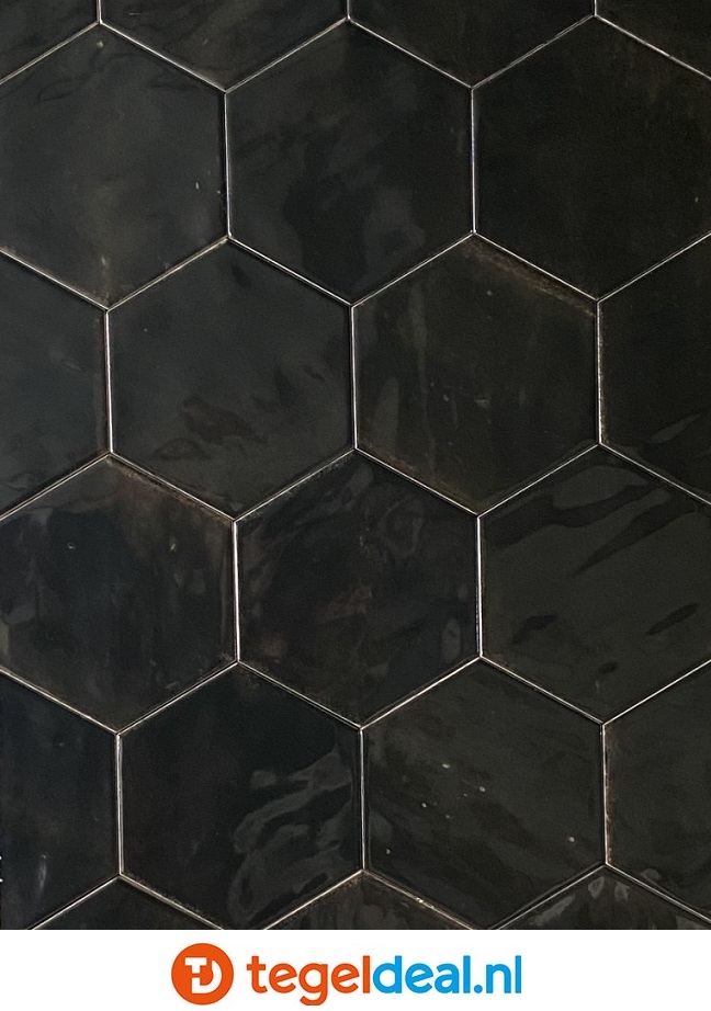 VLT Ribesalbes Hope NERO GRAPHITO mat, 15x17,3 cm hexagon