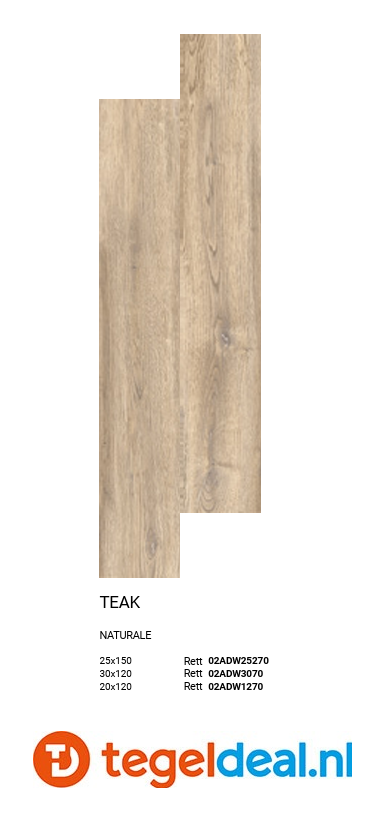 ASCOT DOM, Deep Wood TEAK, 25x150 cm, 02ADW25270
