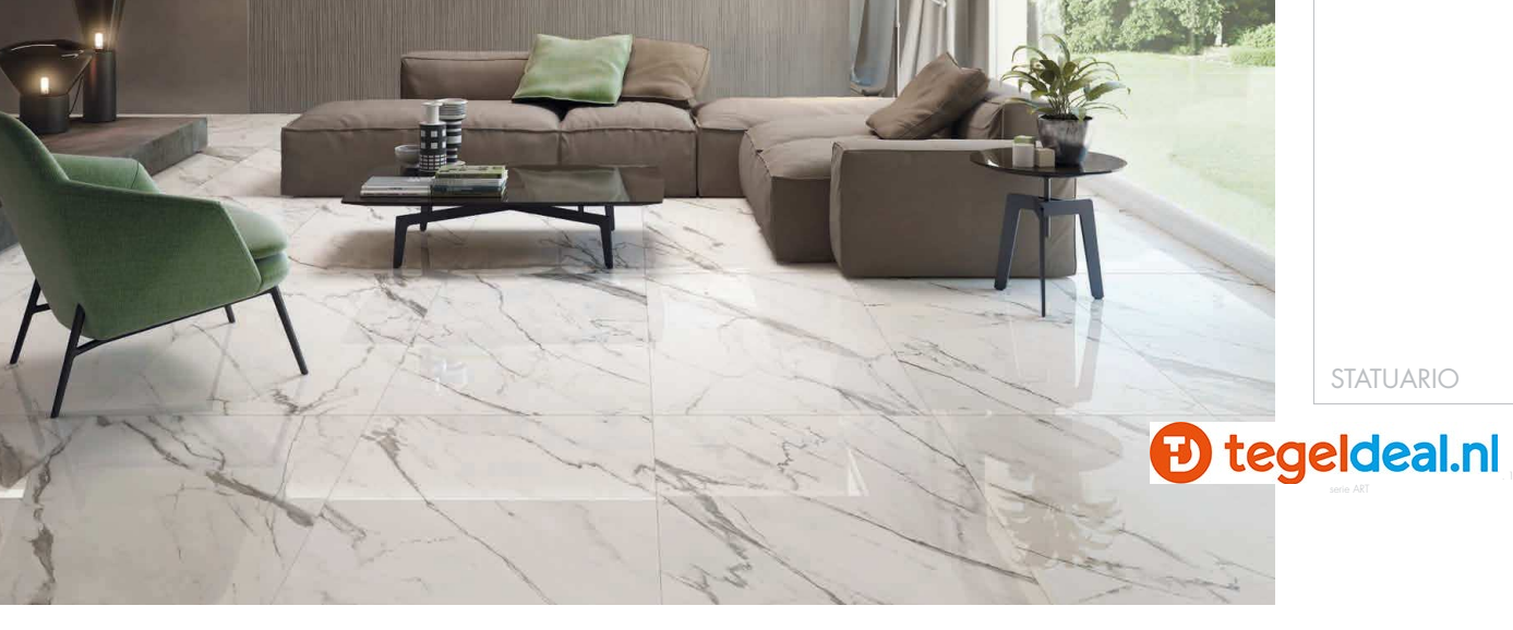 Supergres Purity of Marble, Statuario Lux, 60x120 cm, marmerlook tegels Supergres Purity of Marble, Statuario Lux, 60x120 cm, marmerlook tegels