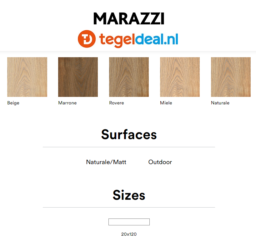 Marazzi Alma, houtlook tegels - 5 kleuren - 20x120 cm