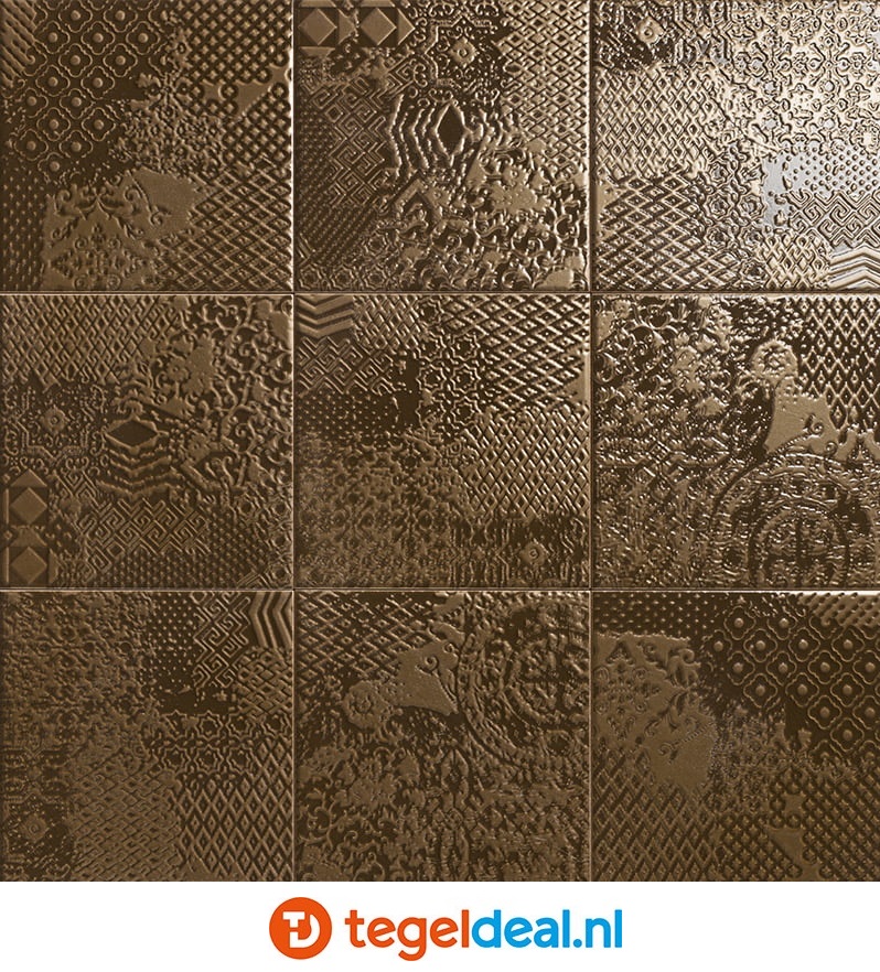Mainzu, Metal Tiles, 20x20 cm, reliëf wandtegels Mainzu, Metal Tiles, 20x20 cm, reliëf wandtegels