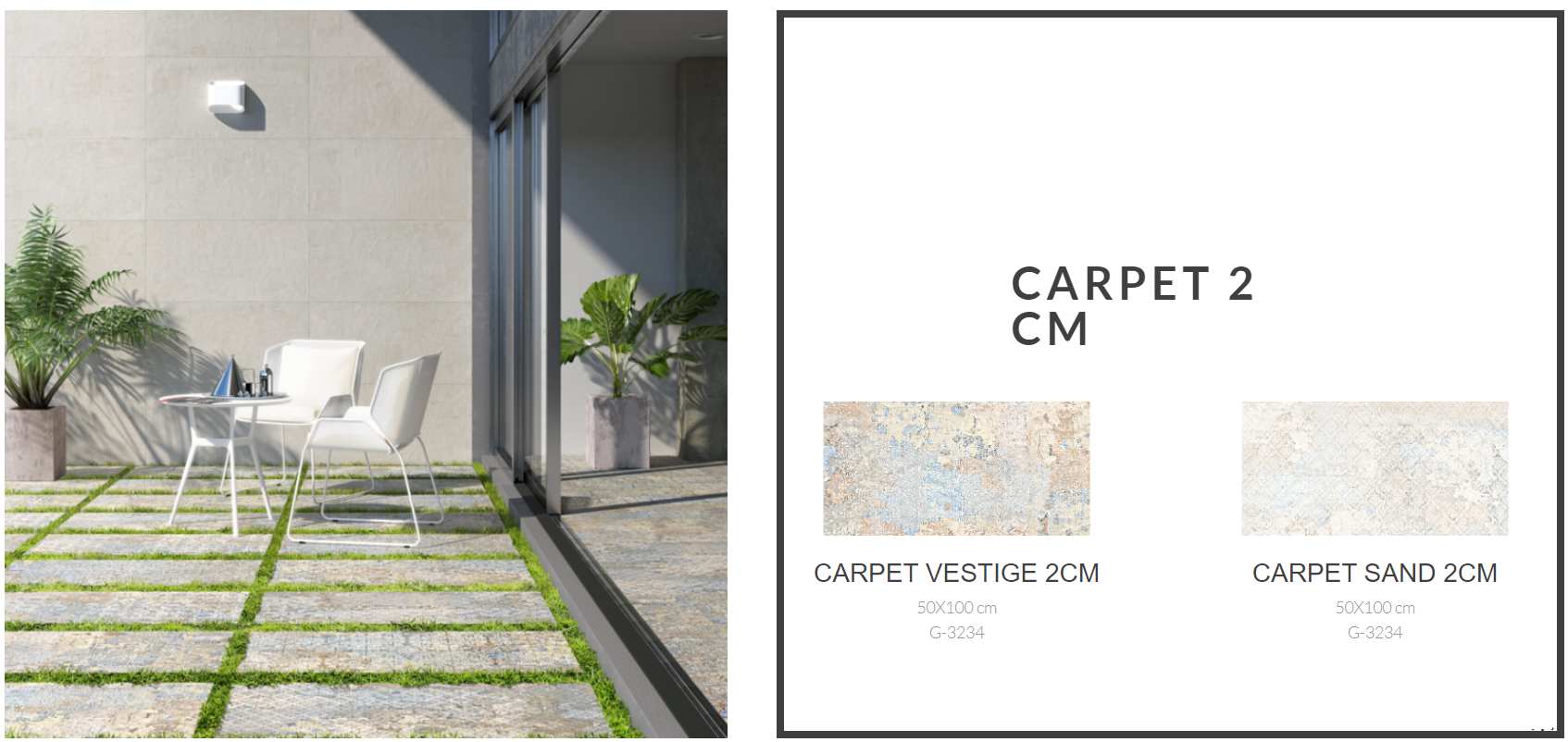 Aparici Carpet Vestige, 50x100x2 cm OUTDOOR terrastegels