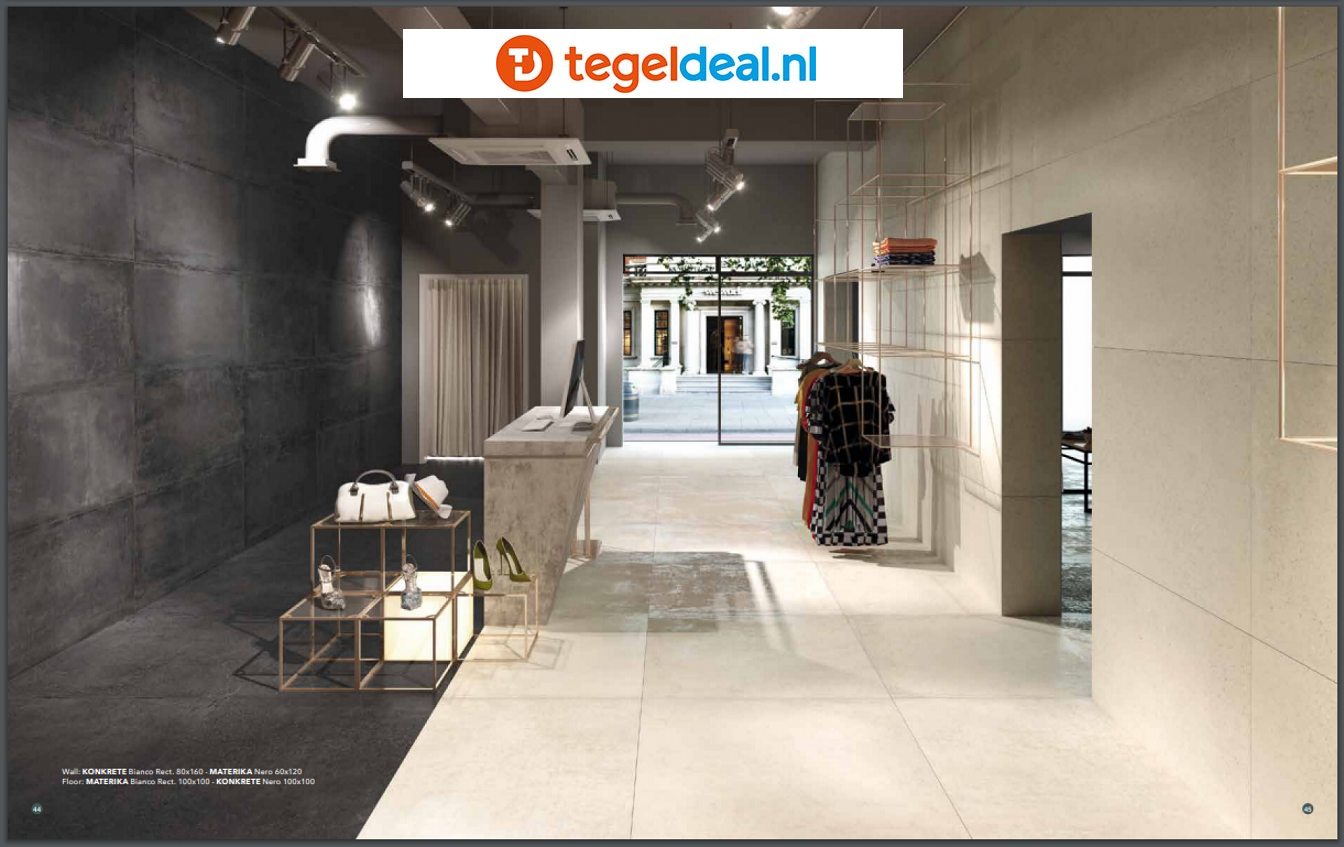 Castelvetro, Konkrete Project BIANCO 100x100 cm, CKO10R1 - € 38,95 per m2, betonlook tegels