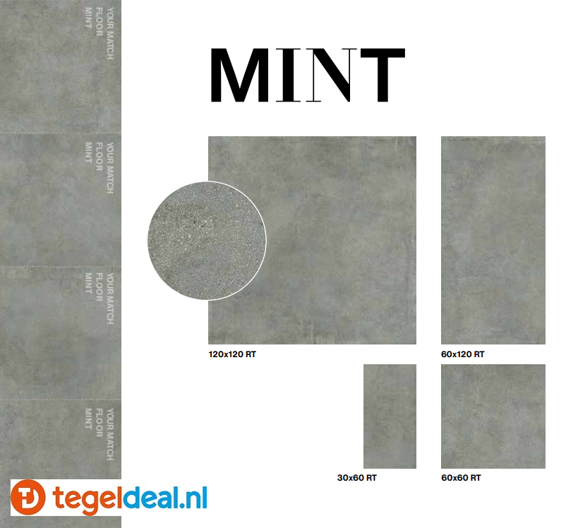 VLT Supergres Your Match MINT, 30x60 cm, MNT3 cementlook tegels