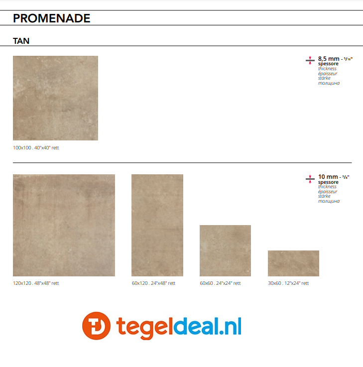 VLT Serenissima Promenade Tan, 120 x 120 cm