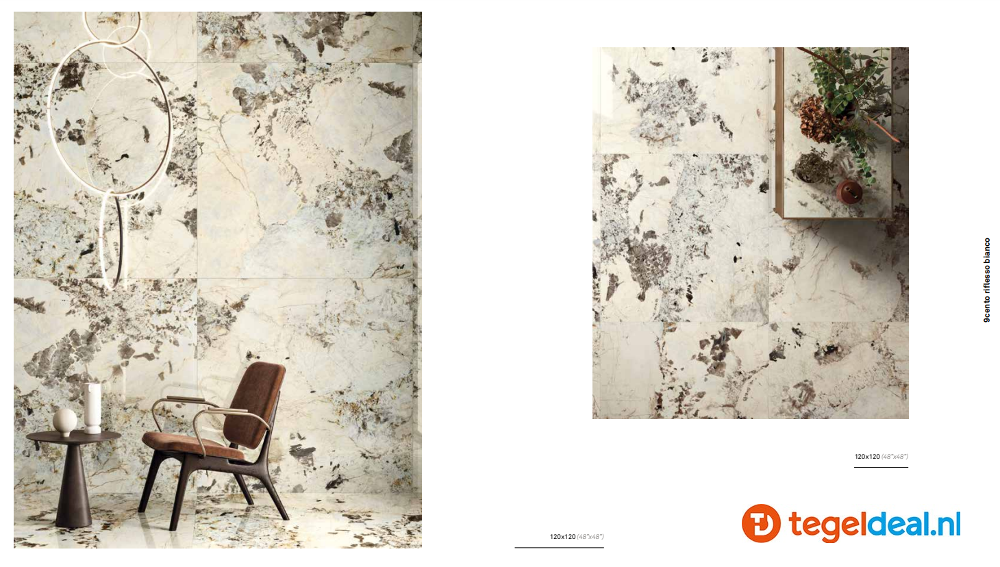 KEOPE 9cento, RIFLESSO BIANCO Lappato, 60x120 cm