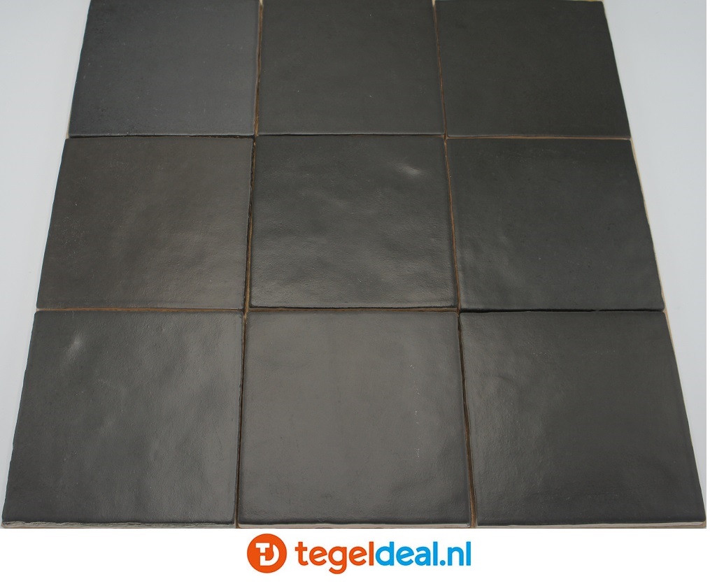Equipe, Magma BLACK COAL, 13,2x13,2 cm, art 24972, handvorm wandtegels