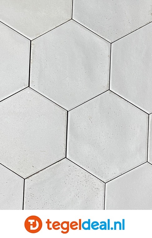 Ribesalbes Hope WHITE mat, 15x17,3 cm hexagon tegels