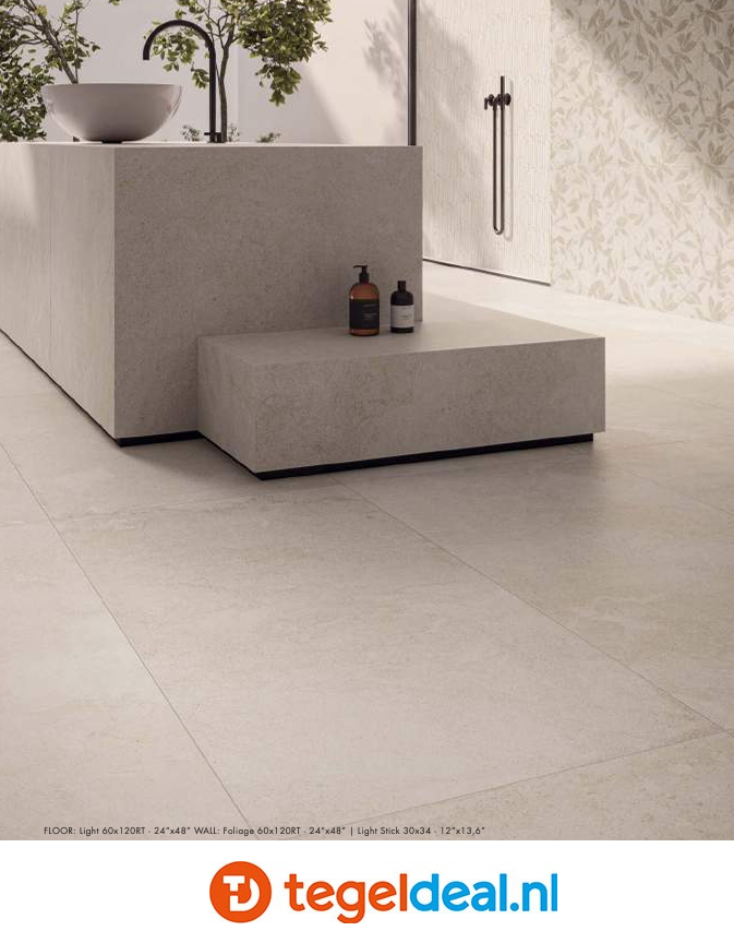 Supergres Whisper LIGHT, 60x60 cm, natuursteenlook tegels  