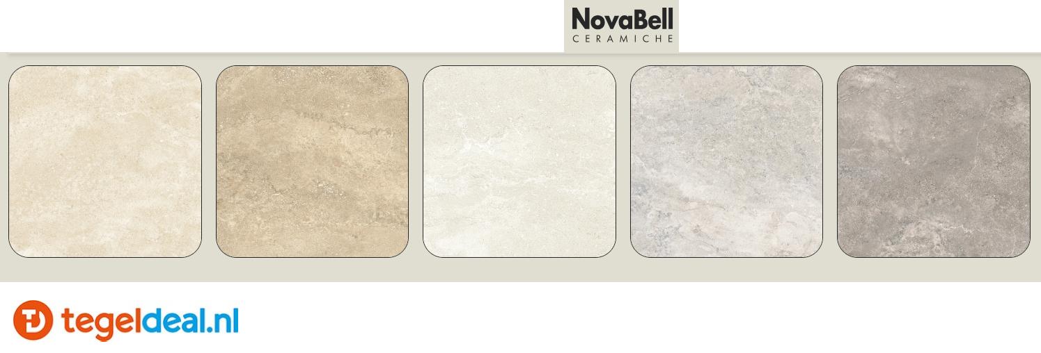 NovaBell Thermae, 4 kleuren, 60x120 cm, natuursteenlook wand- en vloertegels - €48,50/m2 