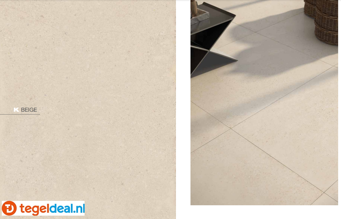 TRT Castelvetro, Konkrete Project BEIGE 60x60x2 cm, XKO60R2