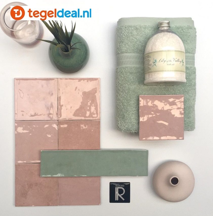 Revoir Paris, Atelier Vieux Rose, 10x10 cm glans, handvorm wandtegels