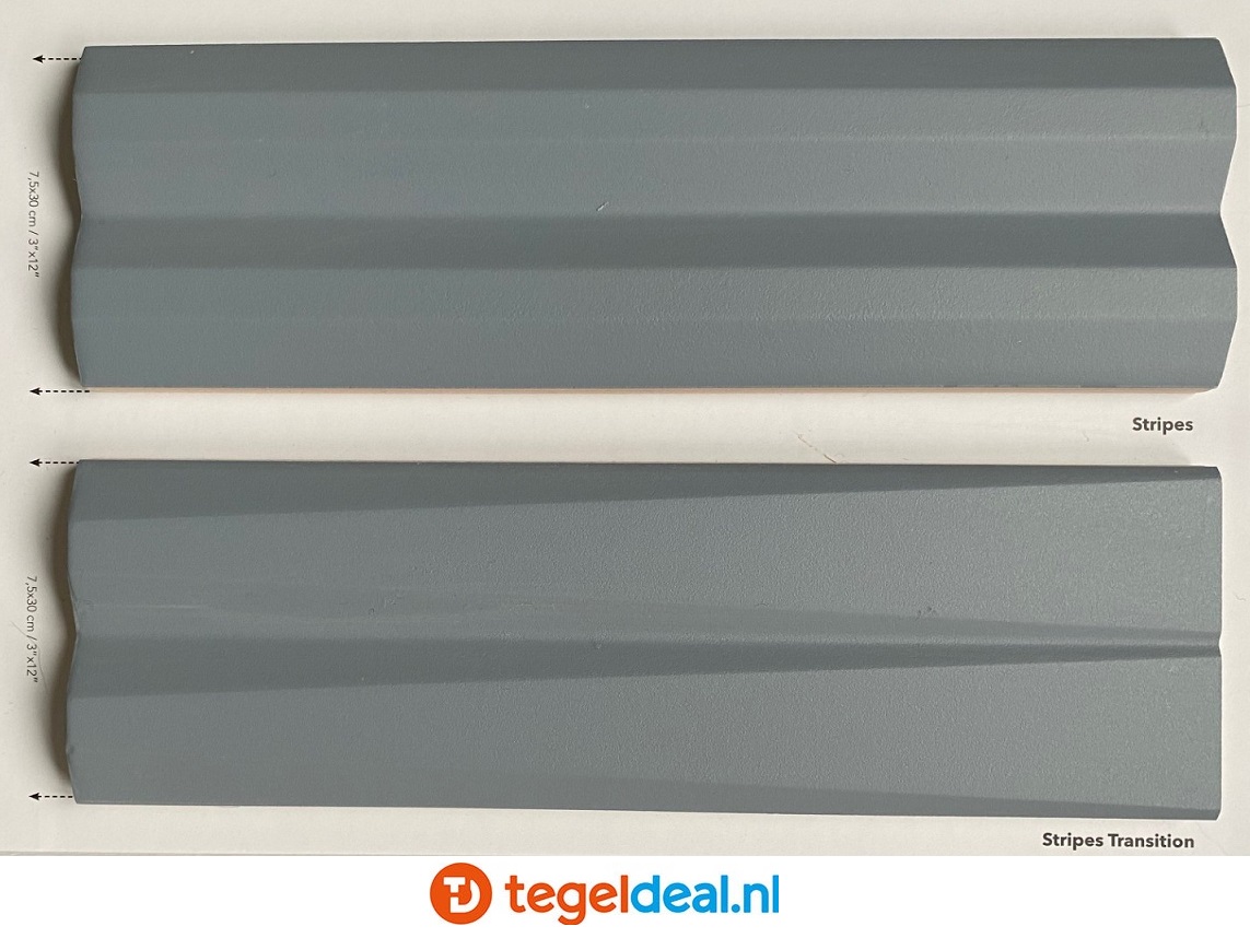 WOW Design, Stripes GREIGE STONE MATT, 7,5x30 cm 