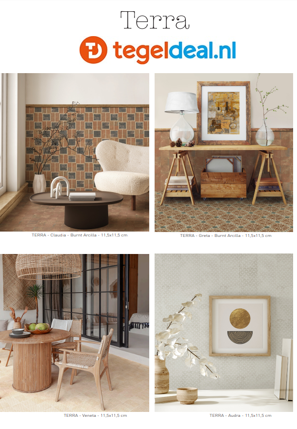 Nanda Tiles, Terra, 11,5x11,5 cm, vloer- en wandtegels Nanda Tiles, Terra, 11,5x11,5 cm, vloer- en wandtegels