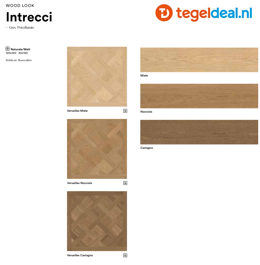 Marazzi Intrecci, houtlook tegels - 6 kleuren - 2 formaten 