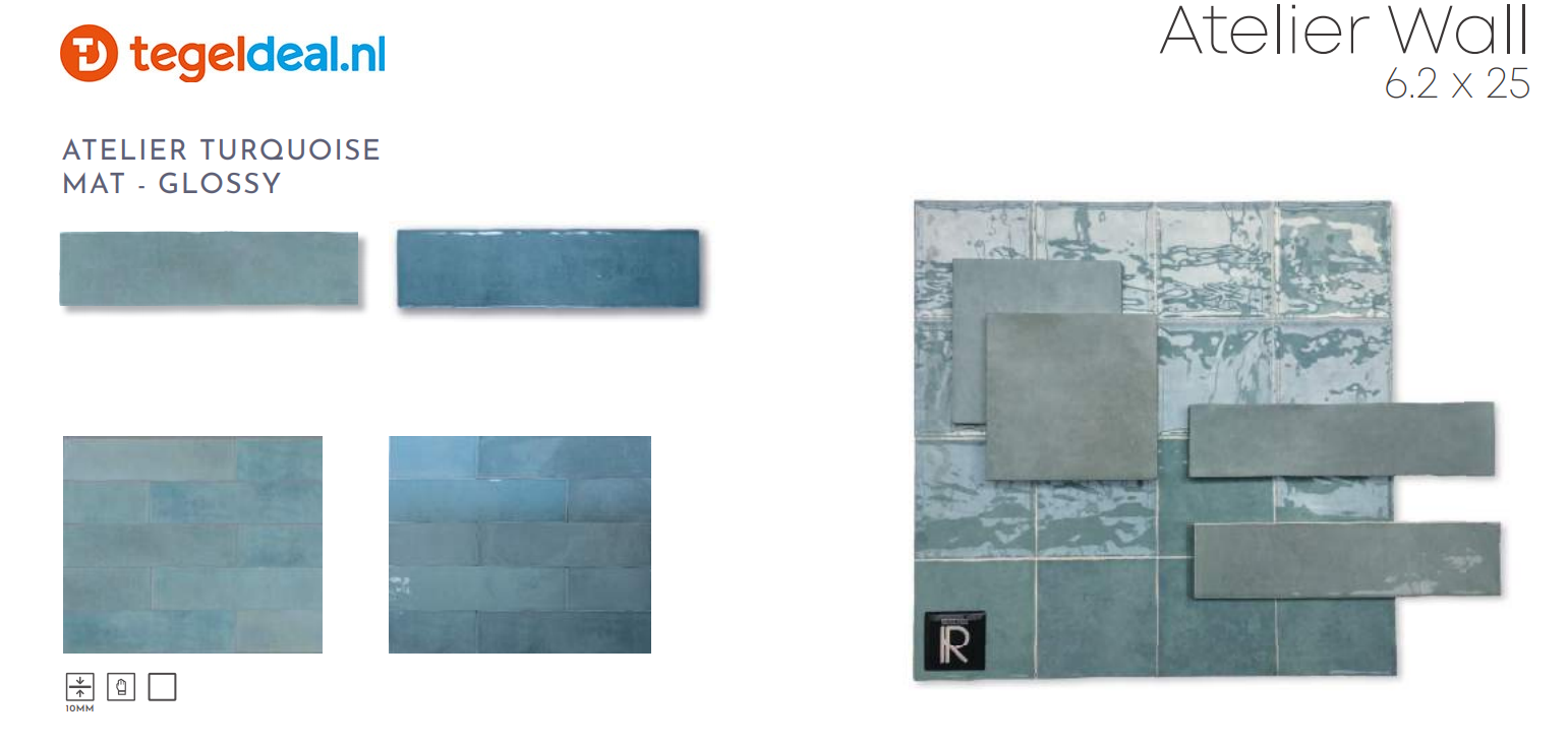 WDT Revoir Paris, Atelier Turquoise, 6,2x25 cm mat