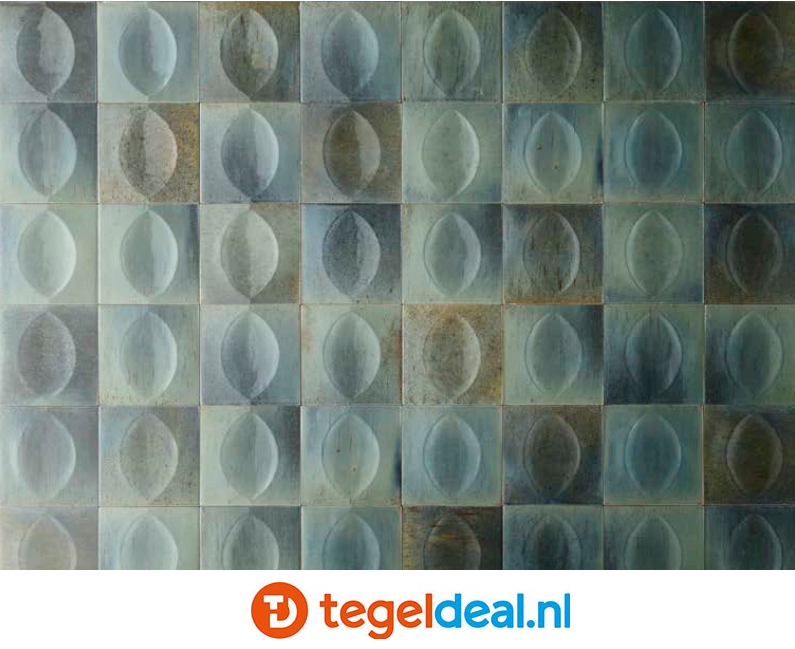 WDT Ragno Gleeze TURCHESE struttura EGG 3D, 10x10 cm, R8GU WDT Ragno Gleeze TURCHESE struttura EGG 3D, 10x10 cm, R8GU